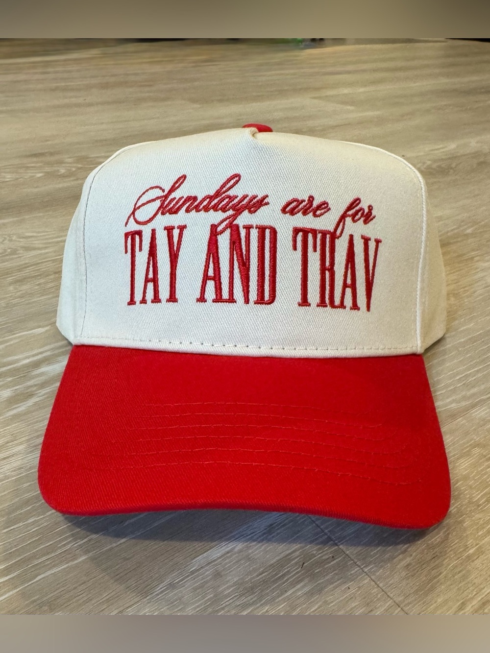 NWOT - Vintage Trucker Hat - Tay & Trav Inspired - Red & Cream - One Size